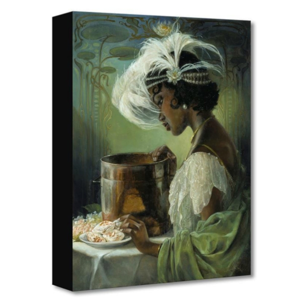 DIG A LITTLE DEEPER 16Hx12W Disney Fine Wall Art Princess Tiana and the Frog Treasures on Canvas by Heather Edwards