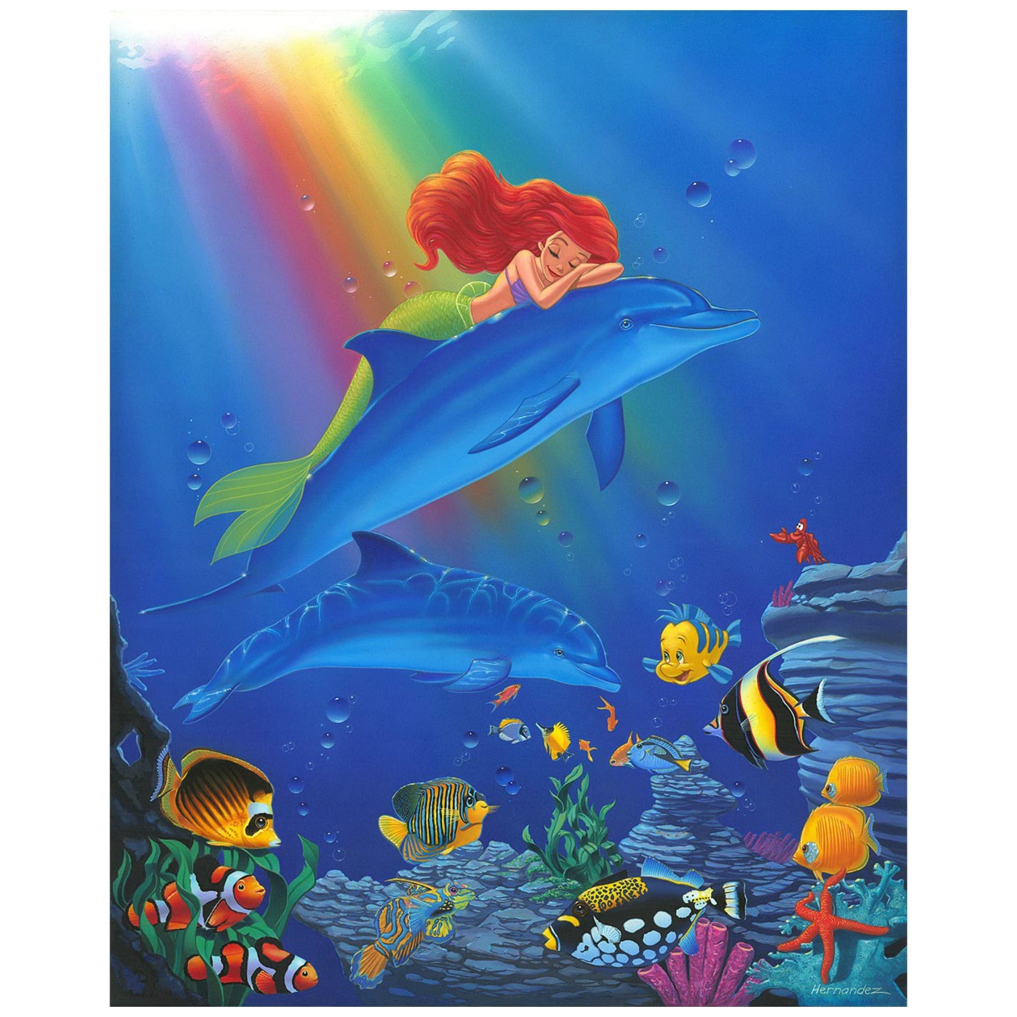 The Little Mermaid Underwater Watercolor Canvas Wall Décor – Live Action  Film