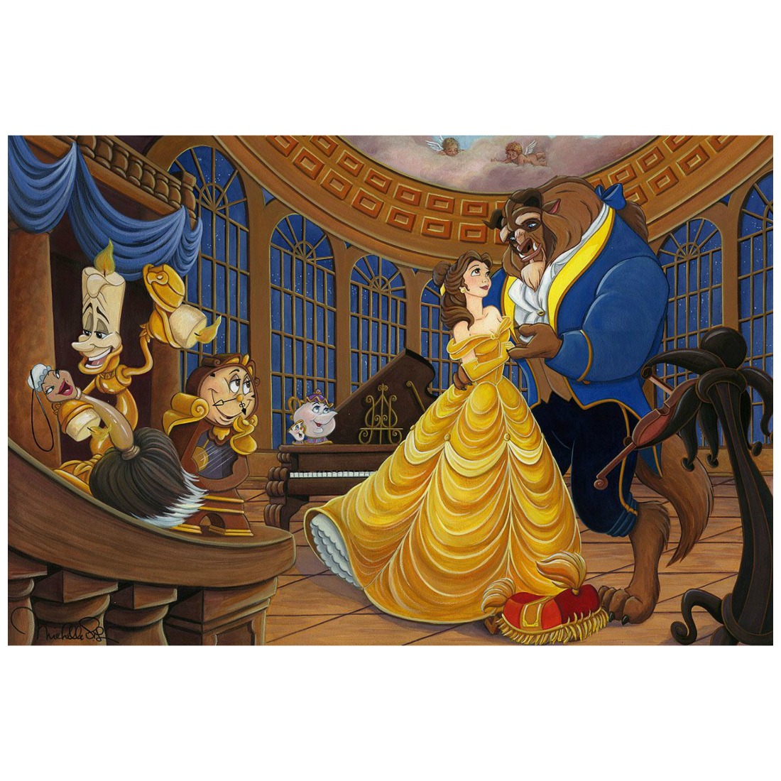 DLR - Disney Art on Wrapped Canvas - Beauty and the Beast Dancing in t —  USShoppingSOS