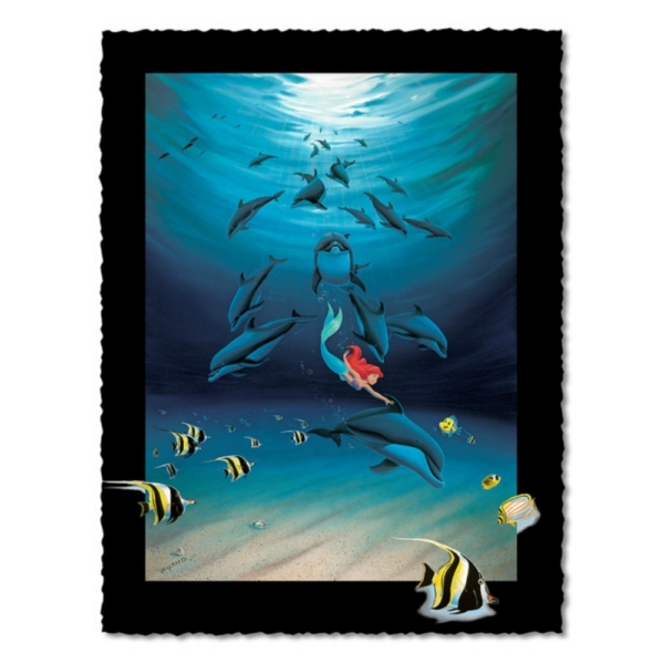 Ariel's Dolphin Playground 15H×11.5W Artist Proof by Wyland Disney Fine Art Limited Editions
