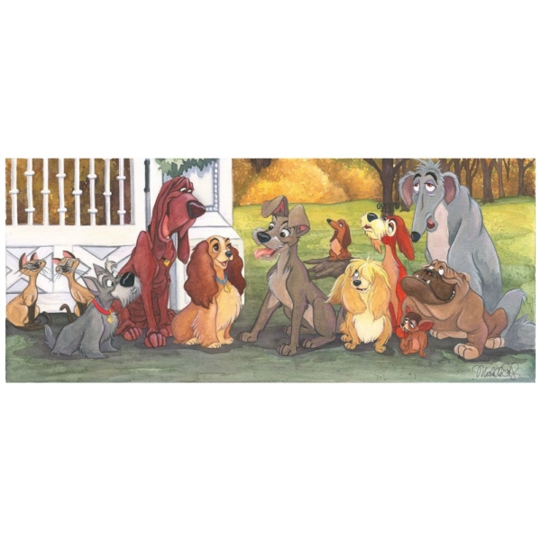 A Dog's Life 11H×26W Disney LADY and the TRAMP Fine Wall Art by Michelle St. Laurent