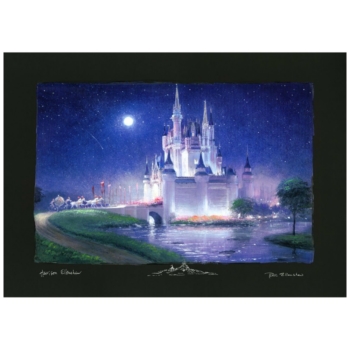 Cinderella's Grand Arrival 15H×23W Disney Fine Art Deluxe Chiarograph by Peter and Harrison Ellenshaw