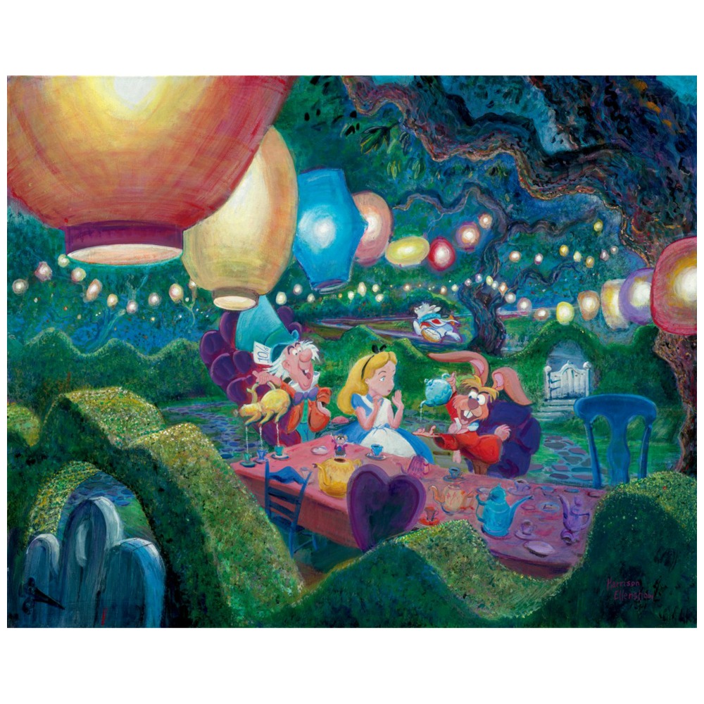 Alice in Wonderland, Mad Hatters Tea Party available as Framed