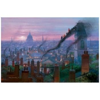 Smoke Staircase 24H×36W Disney MARY POPPINS Fine Art by Peter Ellenshaw ...