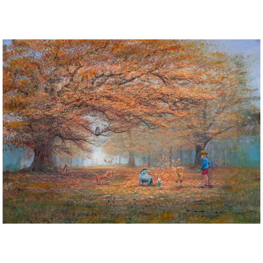 The Joy of Autumn Leaves 15H×21W Disney Winnie the Pooh Fine Art by ...