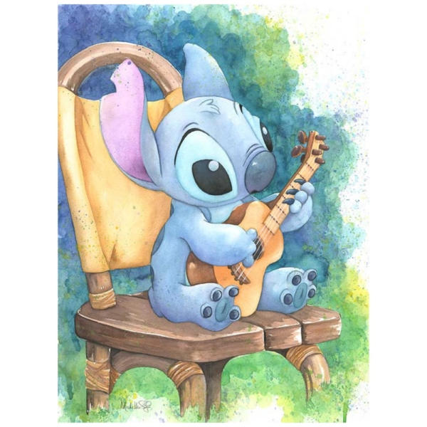 Ukulele Solo 24H×18W Disney STITCH Fine Wall Art by Michelle St. Laurent