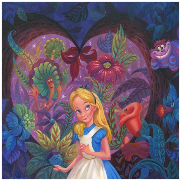In the Heart of Wonderland 12 x 16 Disney Fine Art Treasures on Canvas by Michael Humphries - Image 2