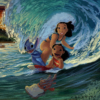 Morning Surf 11×18 Disney Fine Art Treasures on Canvas by Walfrido Garcia - Image 2