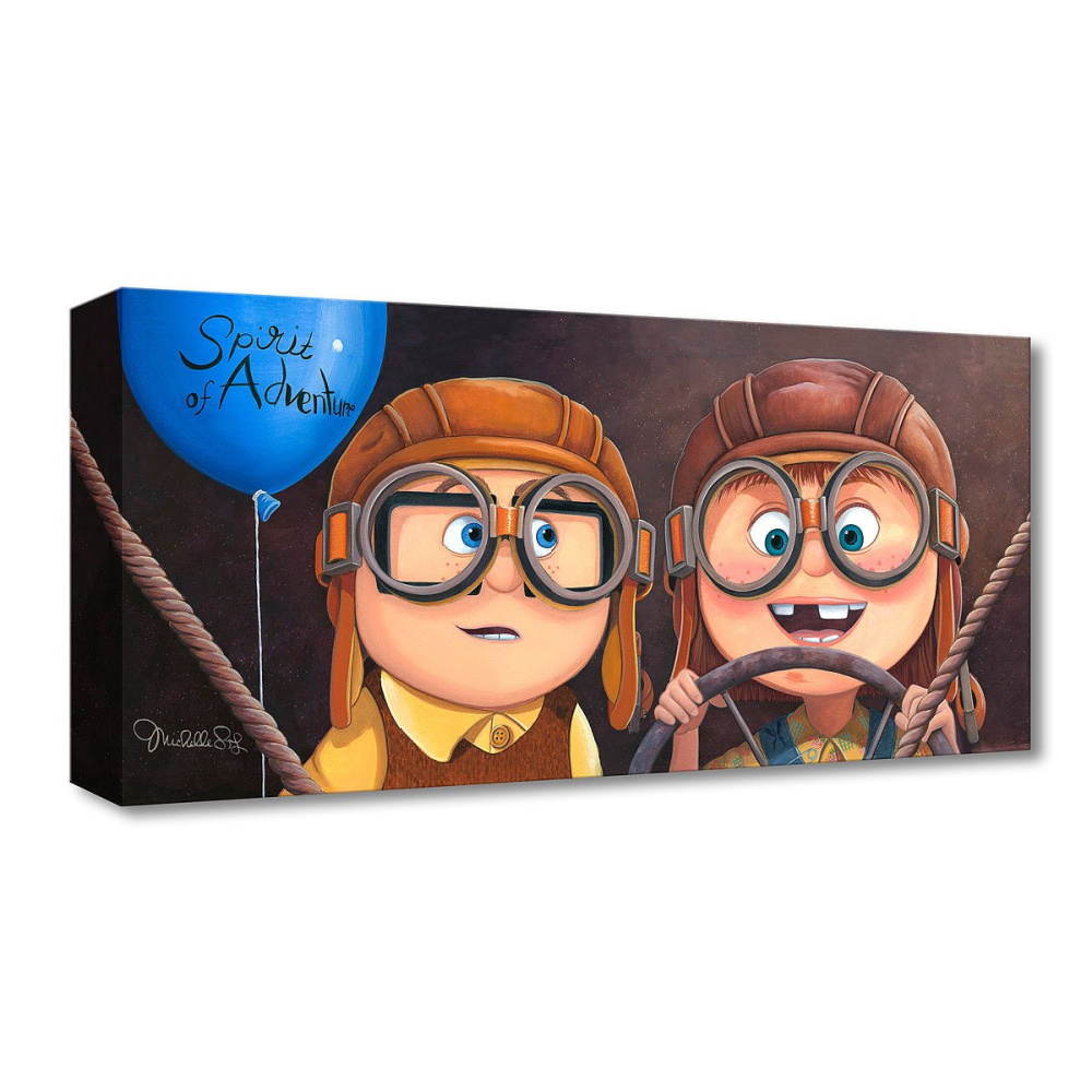 ADVENTURE AWAITS 9H×20W Disney Art Carl and Ellie in UP Treasures on Canvas  by Michelle St Laurent - Animation Art Masters