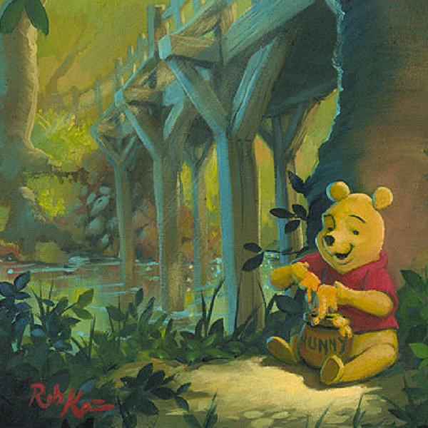 Hungry for Hunny 24x8 Disney Fine Art Treasures on Canvas by Rob Kaz - Image 2