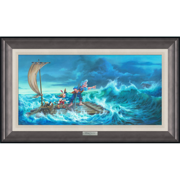 NO ESCAPE 18Hx30W Disney Fine Wall Art Pinocchio Geppetto Silver Series by Michael Humphries