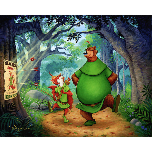 Stroll Through Sherwood Forest 24Hx30W Disney ROBINHOOD Wall Art by Tim Rogerson