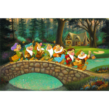 All Seven on the Back Nine 20Hx30W Disney SNOW WHITE'S SEVEN DWARFS Wall Art by Tim Rogerson