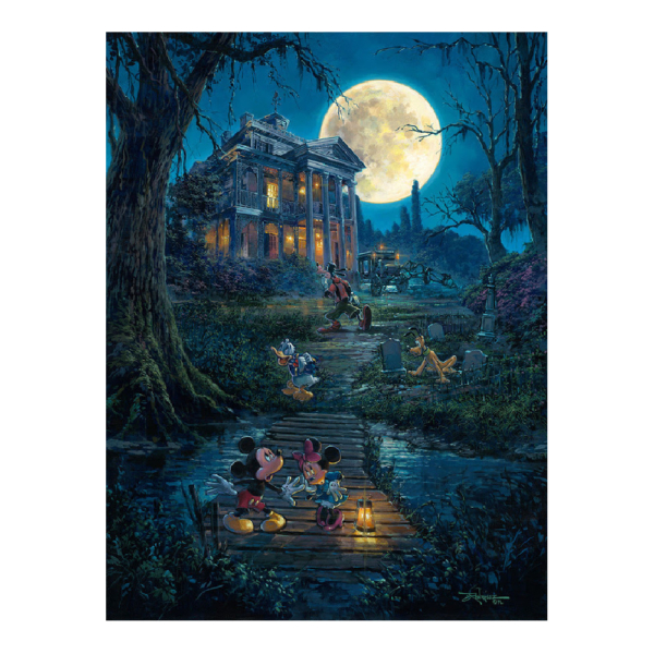 A Haunting Moon Rises 32Hx24W Disney HAUNTED MANSION MICKEY MOUSE FRIENDS Fine Wall Art by Rodel Gonzalez - Image 2