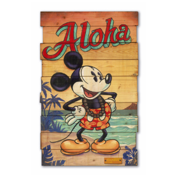 WAVES OF ALOHA 32Hx20W by Trevor Carlton Disney Mickey Mouse Animation Art Vintage Classics